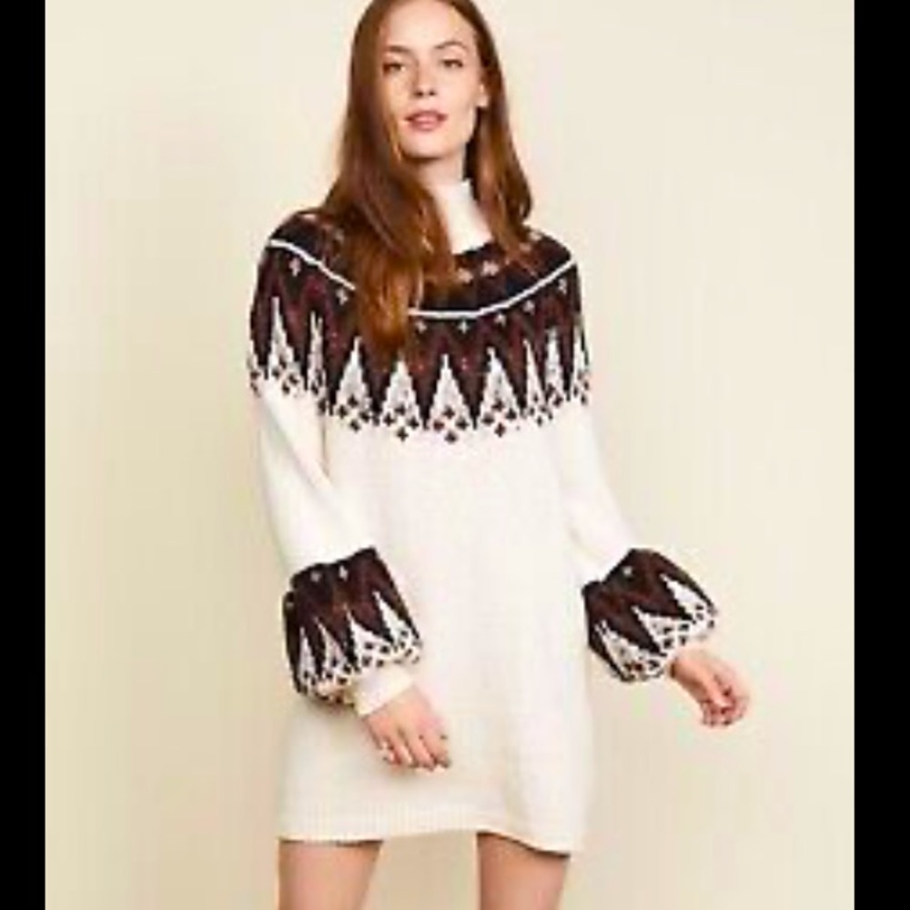 NWT Free People Sweater Dress in Neutral Combo